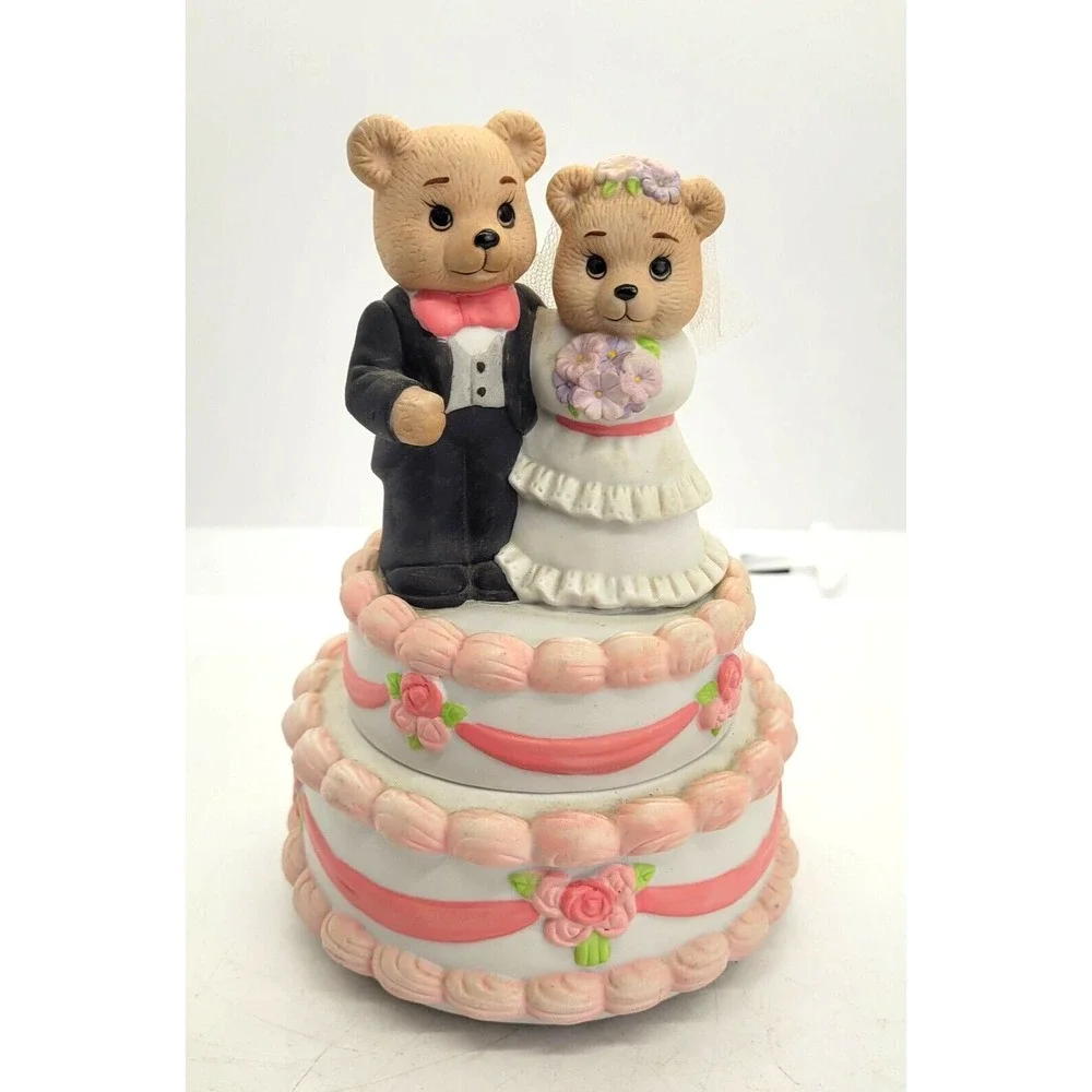 Vintage Wedding Musical Bears Cake‎ Couple 1989 The SF Music Company